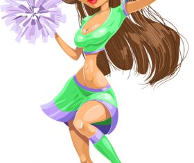 Cheerleader cartoon vector