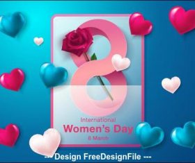 Chic womens day greeting card vector