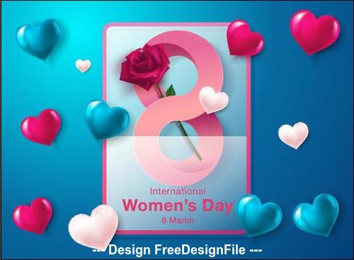 Chic womens day greeting card vector