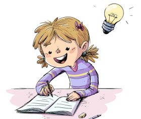 Children doing homework illustration vector