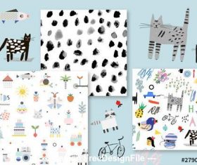 Children doodle card vector