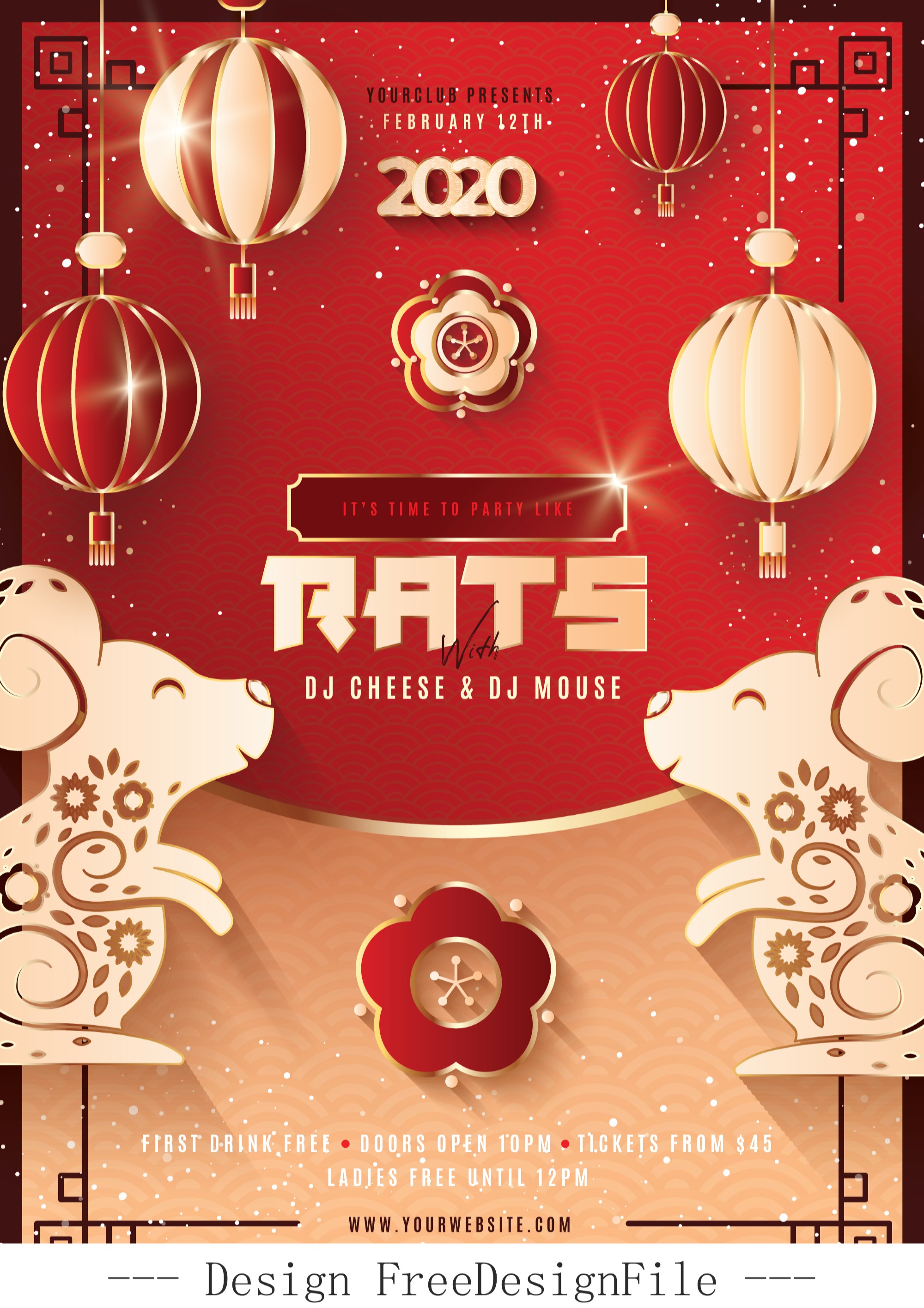 Chinese New Year Flyer and Poster PSD Template