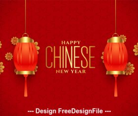 Chinese New Year greeting card vector