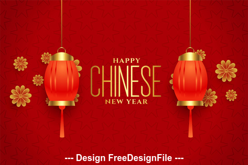 Chinese New Year greeting card vector