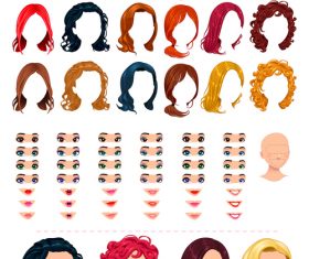 Choose fashion woman hairstyle vector