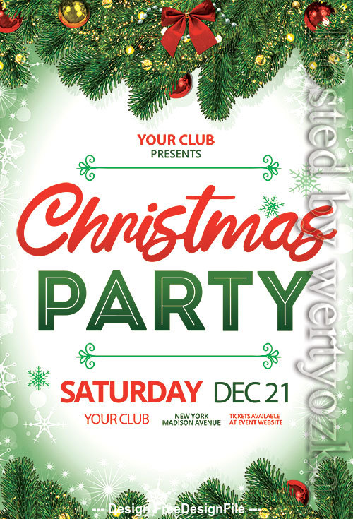 Christmas Party Event Design Flyer PSD Template