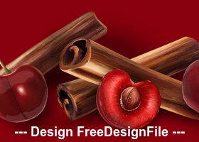 Cinnamon and cherry banner vector