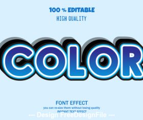 Color 3d font effect style illustration vector