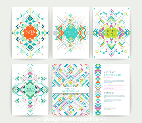 Color abstract pattern flyer vector