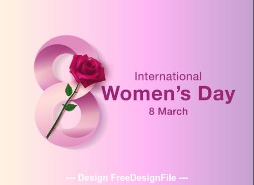 Color gradient womens day greeting card vector