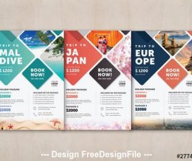 Color tourism promotion flyer vector