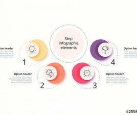 Colorful 4 step infographic vector