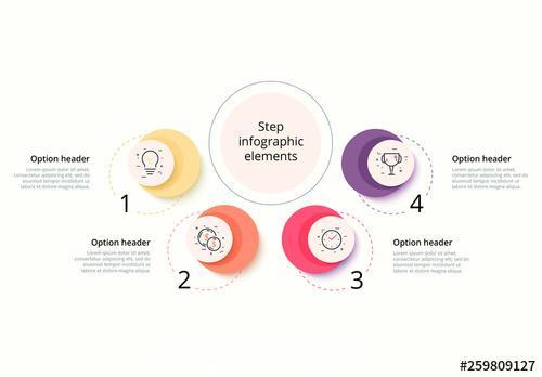 Colorful 4 step infographic vector