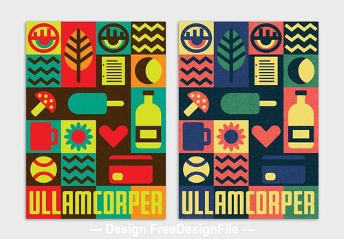 Colorful block style poster vector