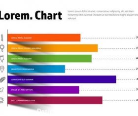 Colorful chart infographic with outlined icons vector