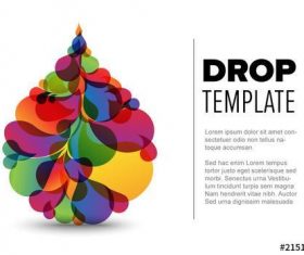 Colorful droplet flyer elements vector