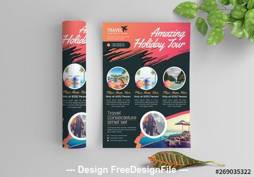 Colorful flyer with paint splatter vector