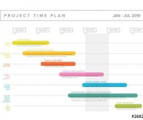 Colorful gantt chart vector