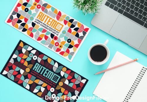 Colorful geometric flyer grunge texture vector