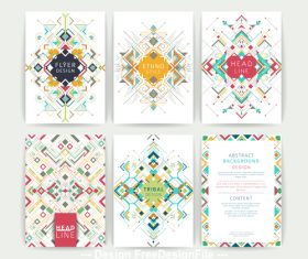 Colorful geometric line pattern flyer vector