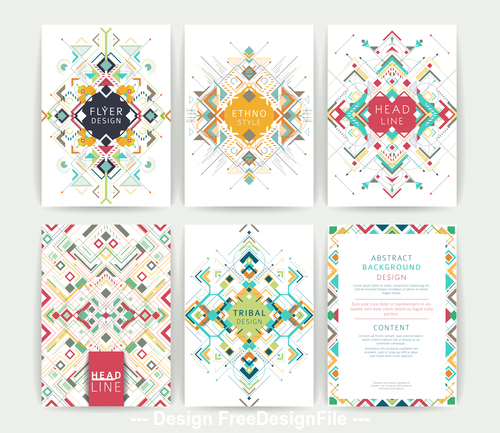 Colorful geometric line pattern flyer vector