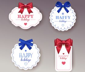 Colorful holiday gift tags vector