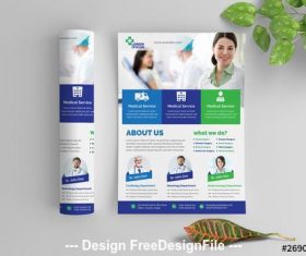 Colorful medical flyer with service details vector