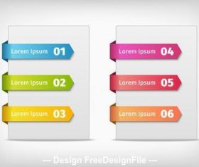 Colorful numbered tags infographic vector