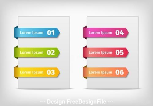 Colorful numbered tags infographic vector