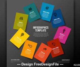 Colorful rectangles infographic vector
