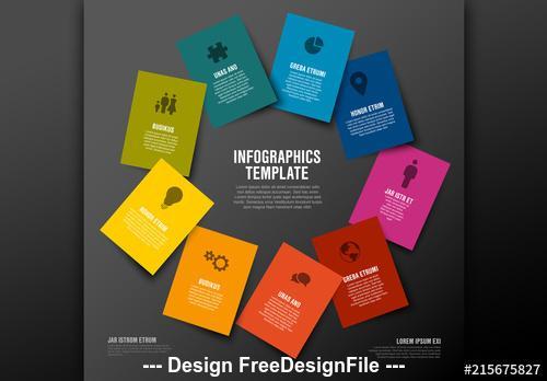 Colorful rectangles infographic vector