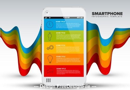 Colorful smartphone infographic vector