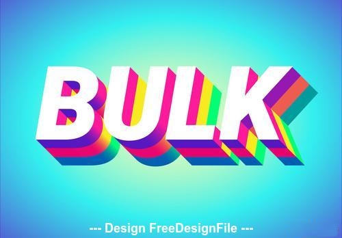 Colorful text effect with blue background vector