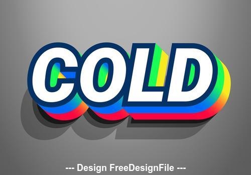 Colorful text effect with grey vector