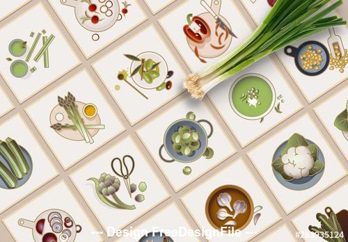 Colorful vegetable Icons vector