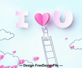 Comic valentine card vector