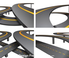 Complex viaduct road icon vector