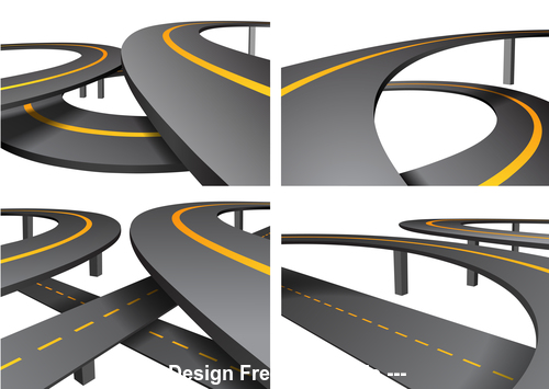 Complex viaduct road icon vector