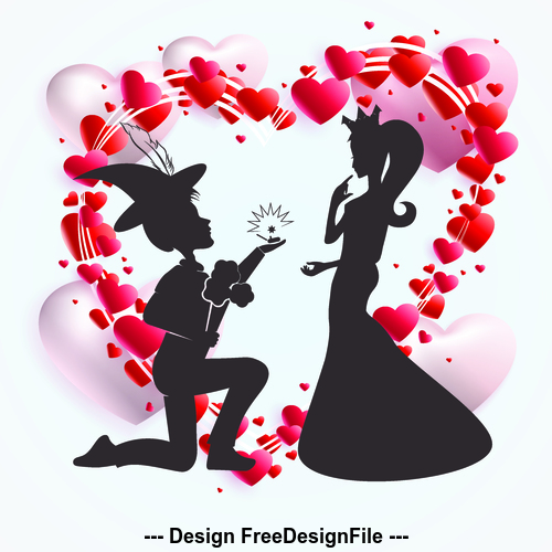 Confession valentines day silhouette vector