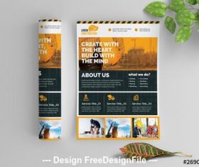Construction Work flyer with graphic elements vector