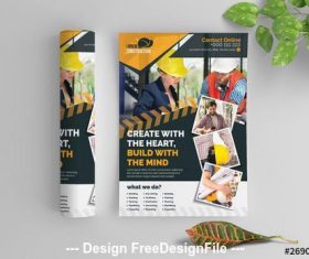 Construction flyer vector