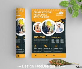 Construction flyer with graphic elements vector