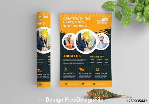 Construction flyer with graphic elements vector