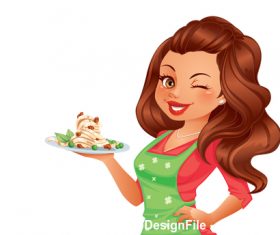 Cook pasta cartoon vector