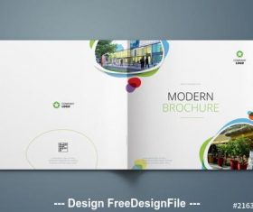 Cover layout with blue and green elements vector