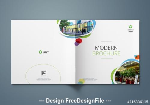Cover layout with blue and green elements vector