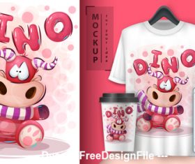 Cow cartoon decorative pattern vector