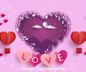 Creative valentines day greeting card vector