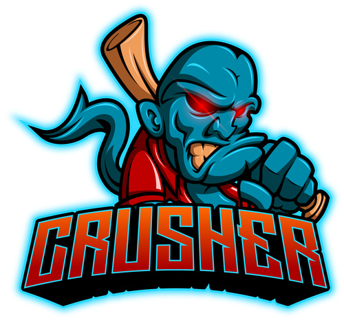 Crusher mascot esport logo vector