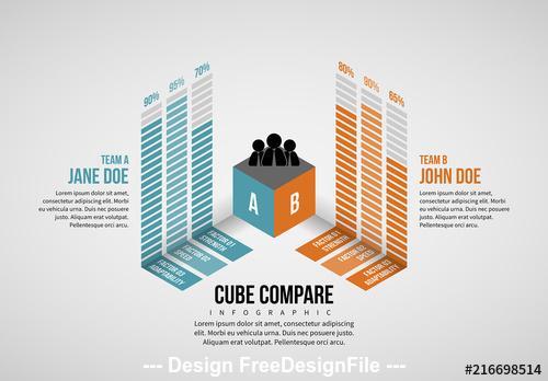 Cube Infographic vector